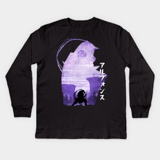 Minimalist Silhouette Alphonse Kids Long Sleeve T-Shirt